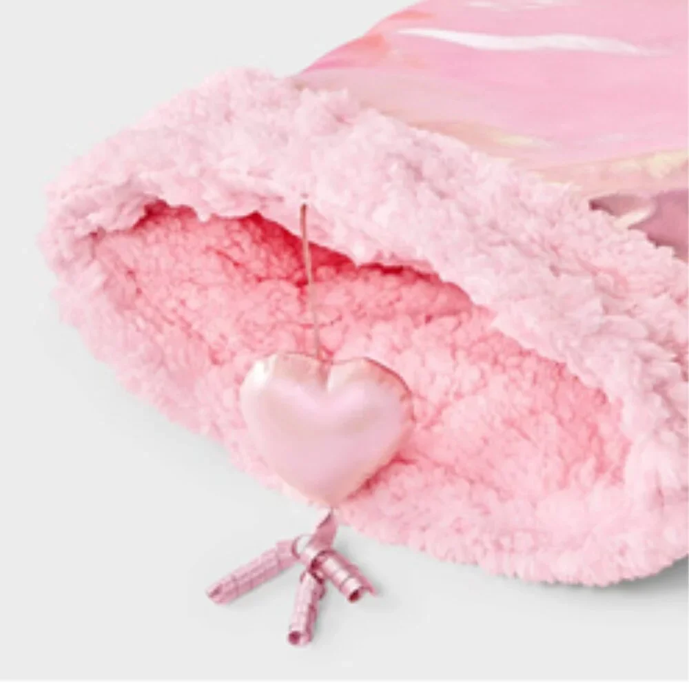 NWT ~ Boots & Barkley Pink Colored Sherpa Plush Cat Crinkle Bag Toy/Sleeping Bag